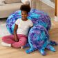 Jaxx Huggy The Octopus Sea Buddy Large Kids Stuffed Animal Bean Bag in Tie-Dye Mystic Blue and Purple, , large