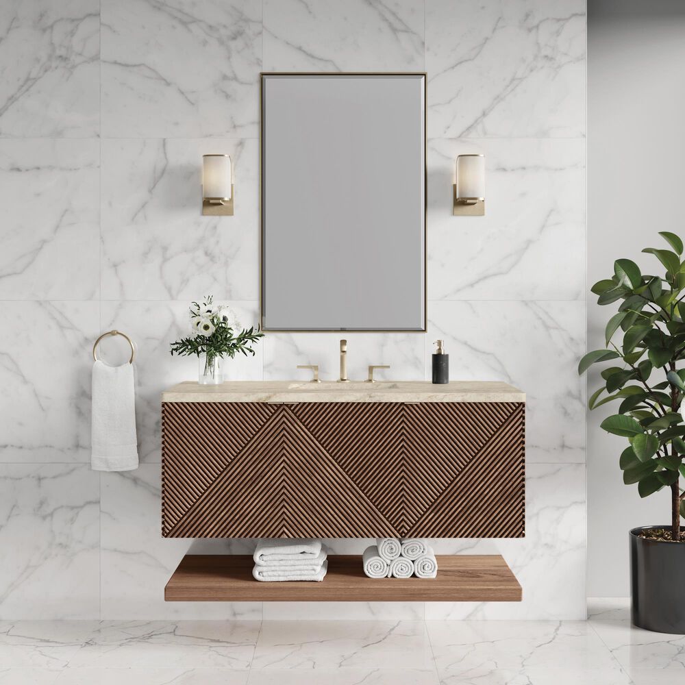 James Martin Marcello 48" Single Bathroom Vanity in Chestnut with 3 cm Tajnar Eclos Top and Rectangular Sink, , large