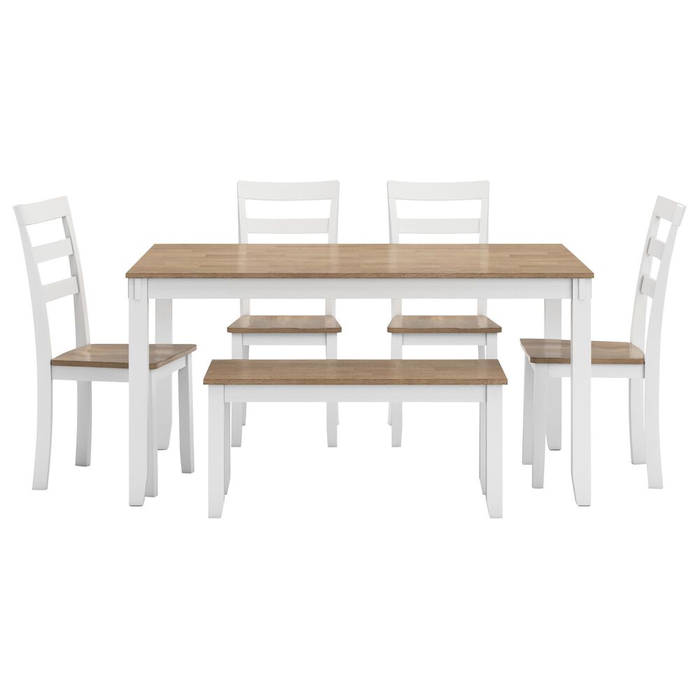 Ashley Gesthaven 6-Piece Rectangular Dining Set in Natural and White, , large
