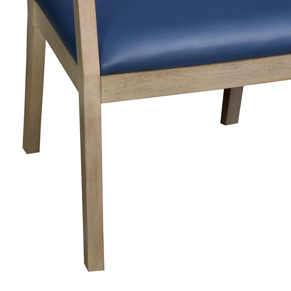Regency Global Sourcing Regent WallGuard Guest and Reception Side Chair with Navy Blue Cushion in Noble Oak, , large