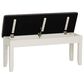 Linon Home Decor Jane Storage Bench with Taupe Cushion in Vanilla White, , large