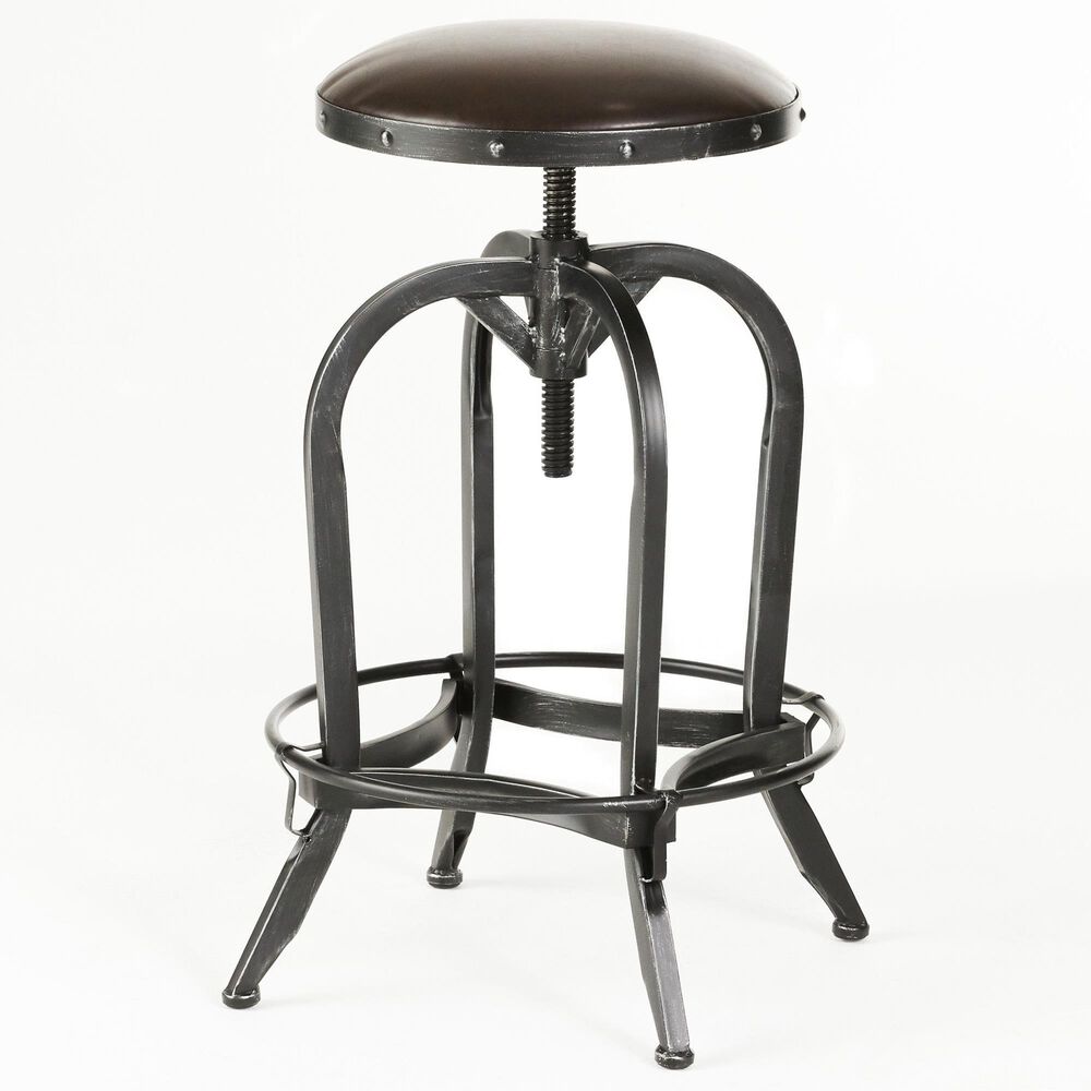 Noble House Silla Swivel Adjustable Barstool in Brown, , large