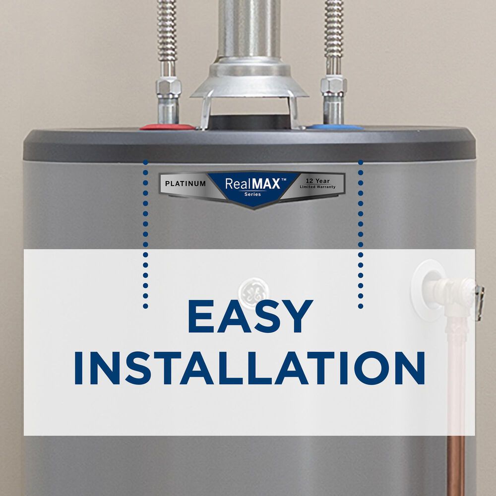 GE Appliances RealMAX Choice 50-Gallon Tall Liquid Propane Atmospheric Water Heater in Gray, , large