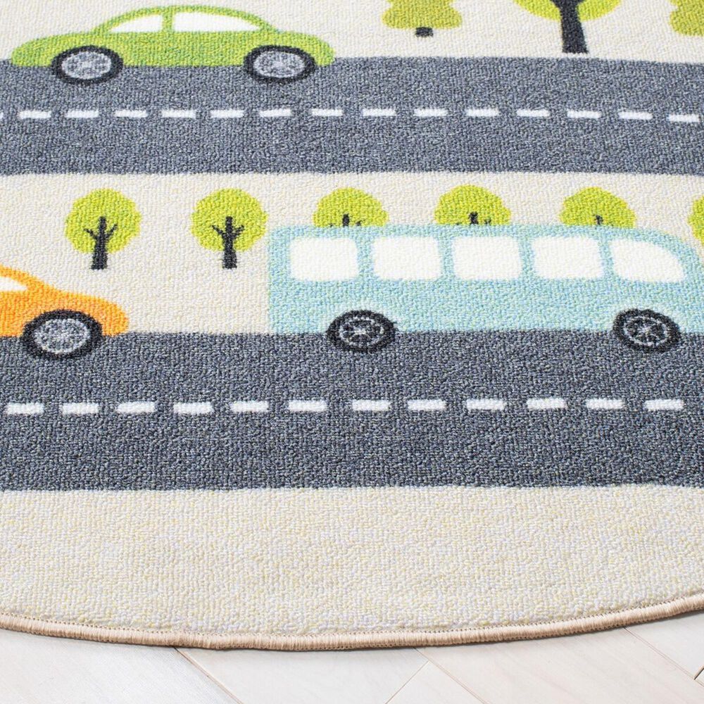 Safavieh Kids Playhouse 5' Round Beige and Green Rug, , large