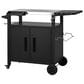 HOMLUX 45" Outdoor Kitchen Island in Black and Stainless Steel, , large