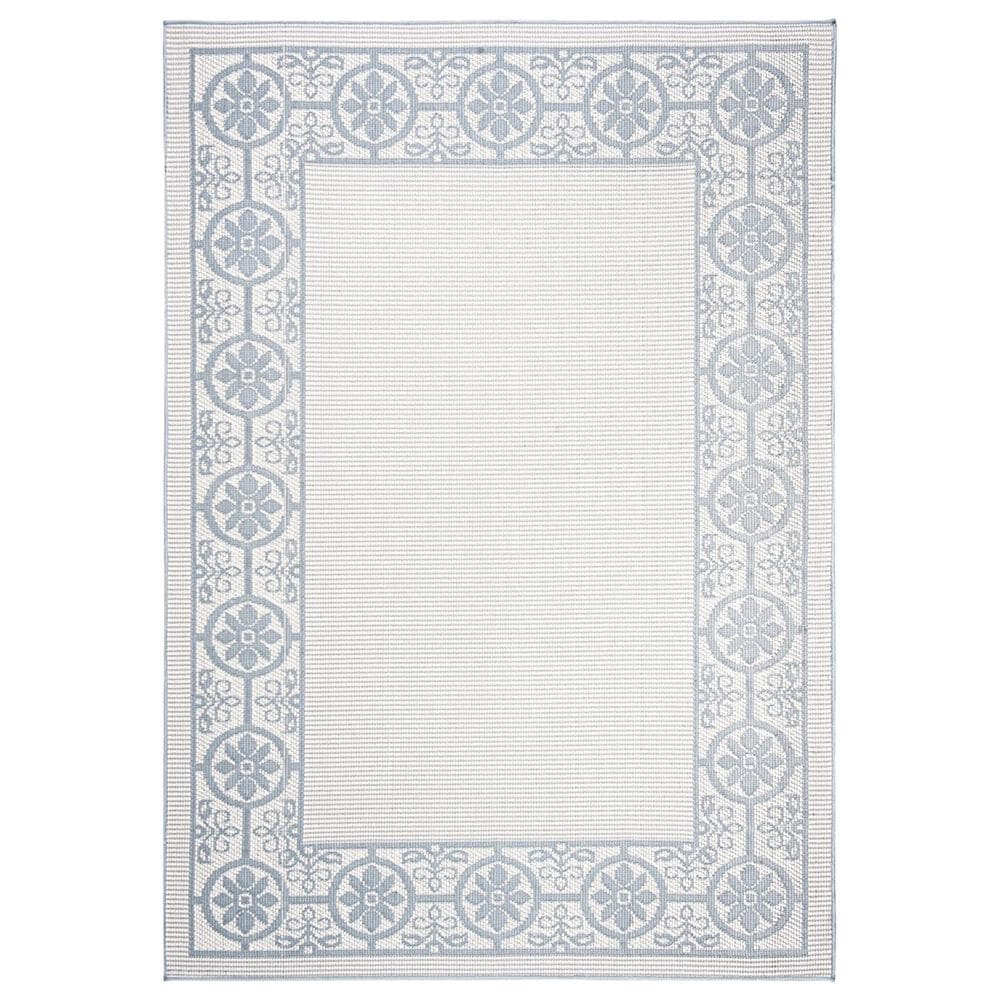 Safavieh Bermuda Floral 5"3" x 7"6" Ivory and Light Blue Indoor/Outdoor Area Performance Rug, , large