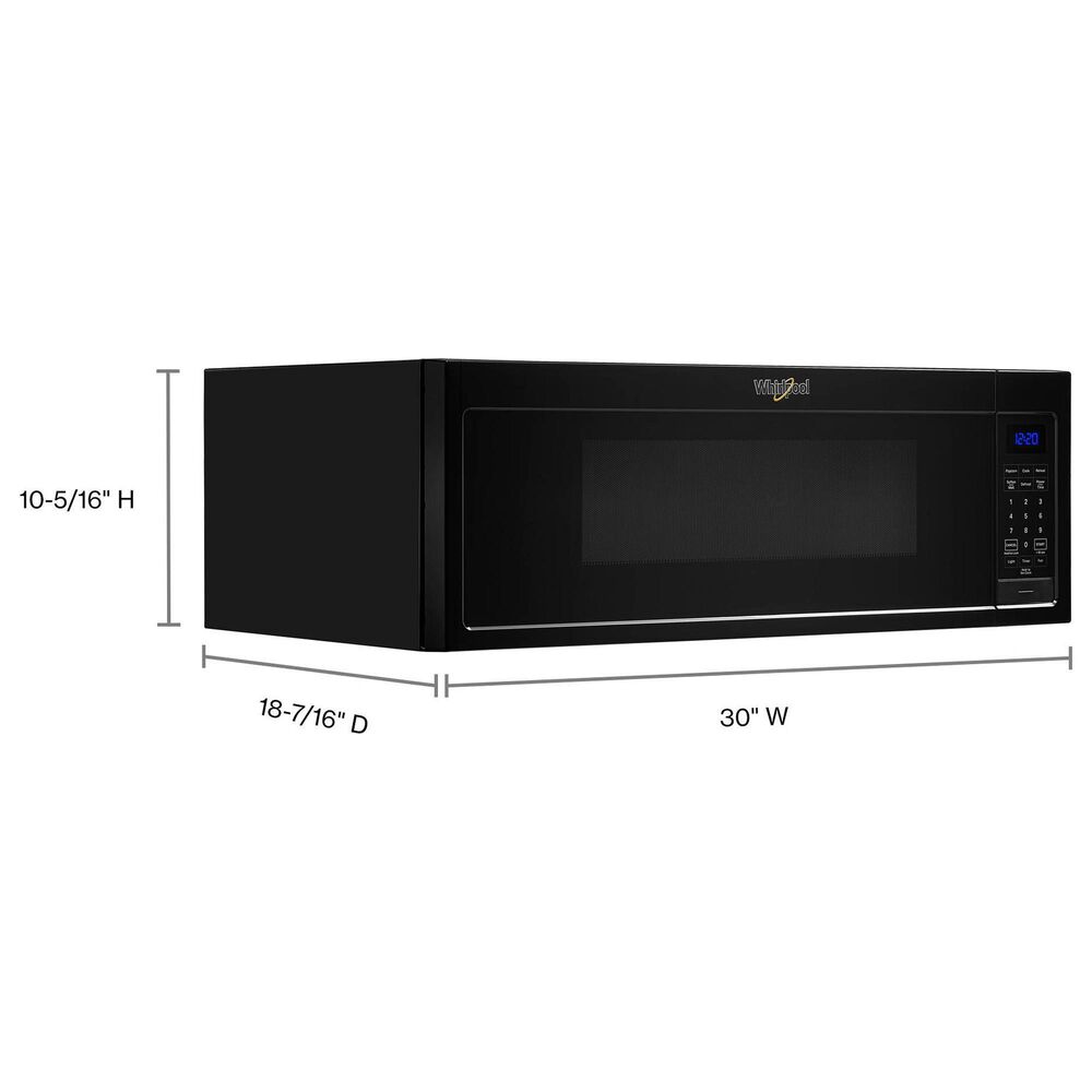 Whirlpool 1.1 Cu. Ft. Over-the-Range Low Profile Microwave Hood Combination in Black, , large