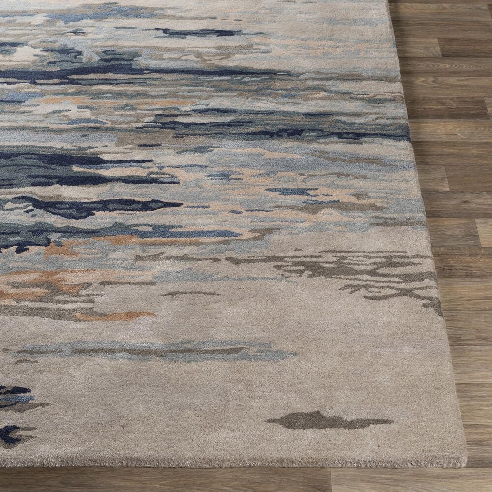 Surya Kavita 2&#39; x 3&#39; Medium Gray, Ink Blue, Deep Teal, Dark Brown, Dusty Pink, Beige and Brick Red Area Rug, , large