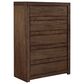 Riva Ridge Modern Loft California King Storage Panel Bed with Dresser, Chest, and Two Nightstands in Brownstone, , large