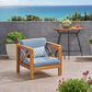 Hearth and Haven Brava Outdoor Club Chair with Cross-Back Design in Blue, , large
