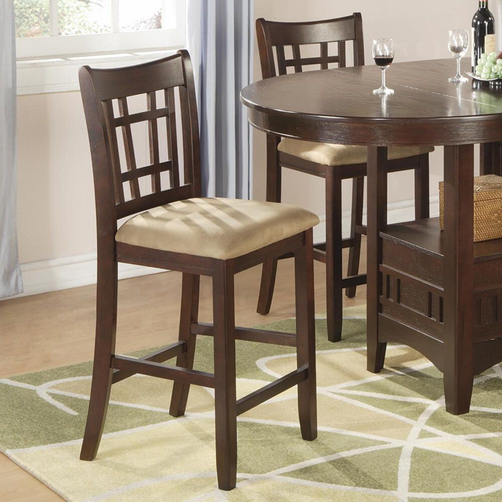 Pacific Landing Lavon 24" Counter Height Stool in Brown Cherry - Set of 2, , large
