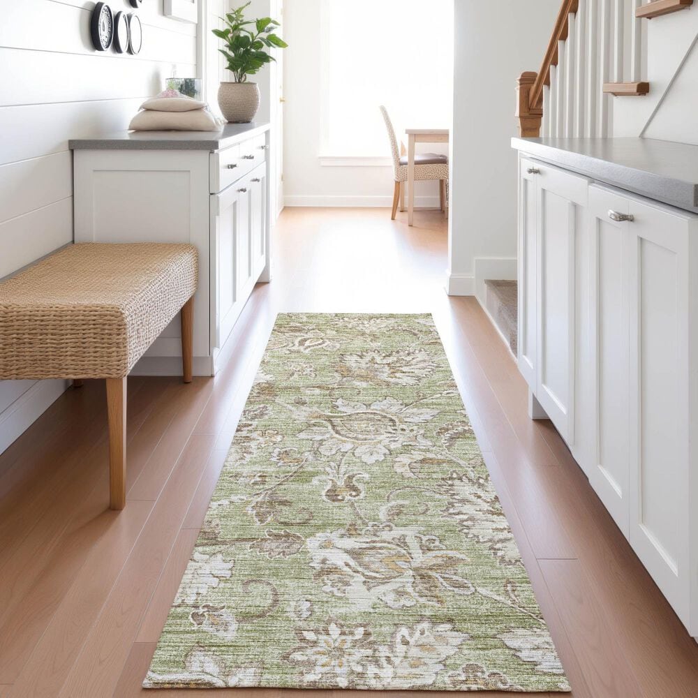 Dalyn Rug Company Silk Road Aloe, Fern, Taupe, Ivory and Copper 2&#39;3&quot; x 7&#39;6&quot; Runner, , large