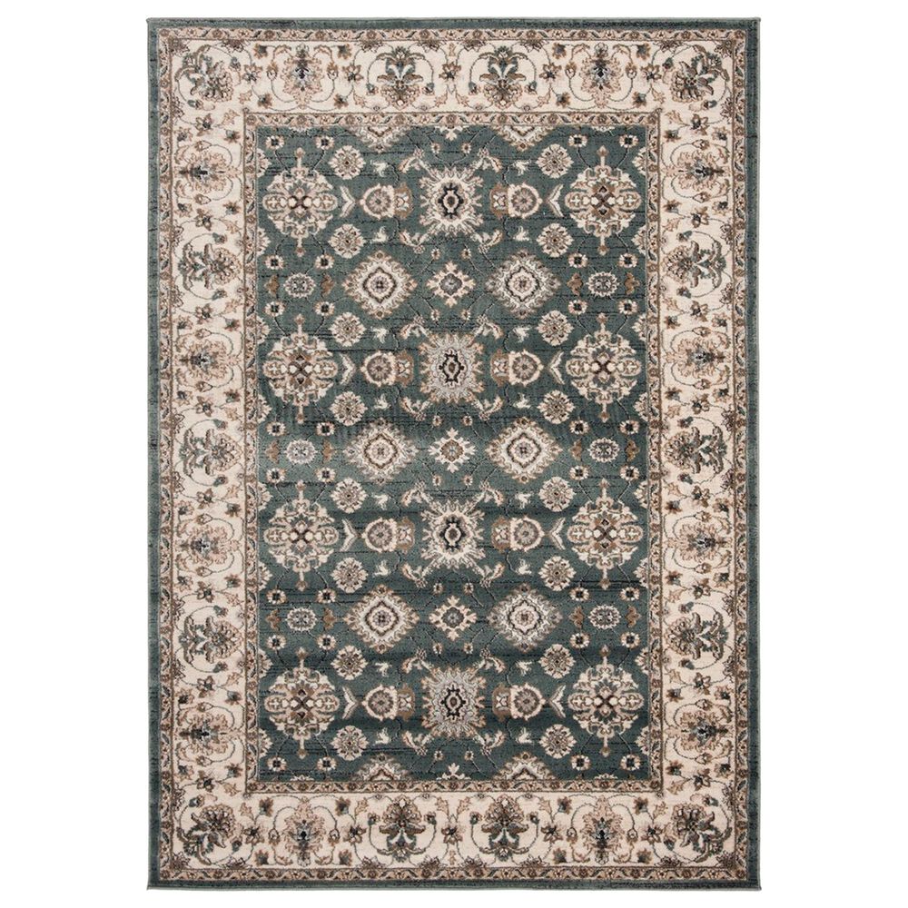 Safavieh Lyndhurst 5"3" x 7"6" Teal and Cream Area Rug, , large