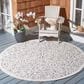 Safavieh Cabana CBN662A 8" Round Ivory and Grey Indoor/Outdoor Area Performance Rug, , large