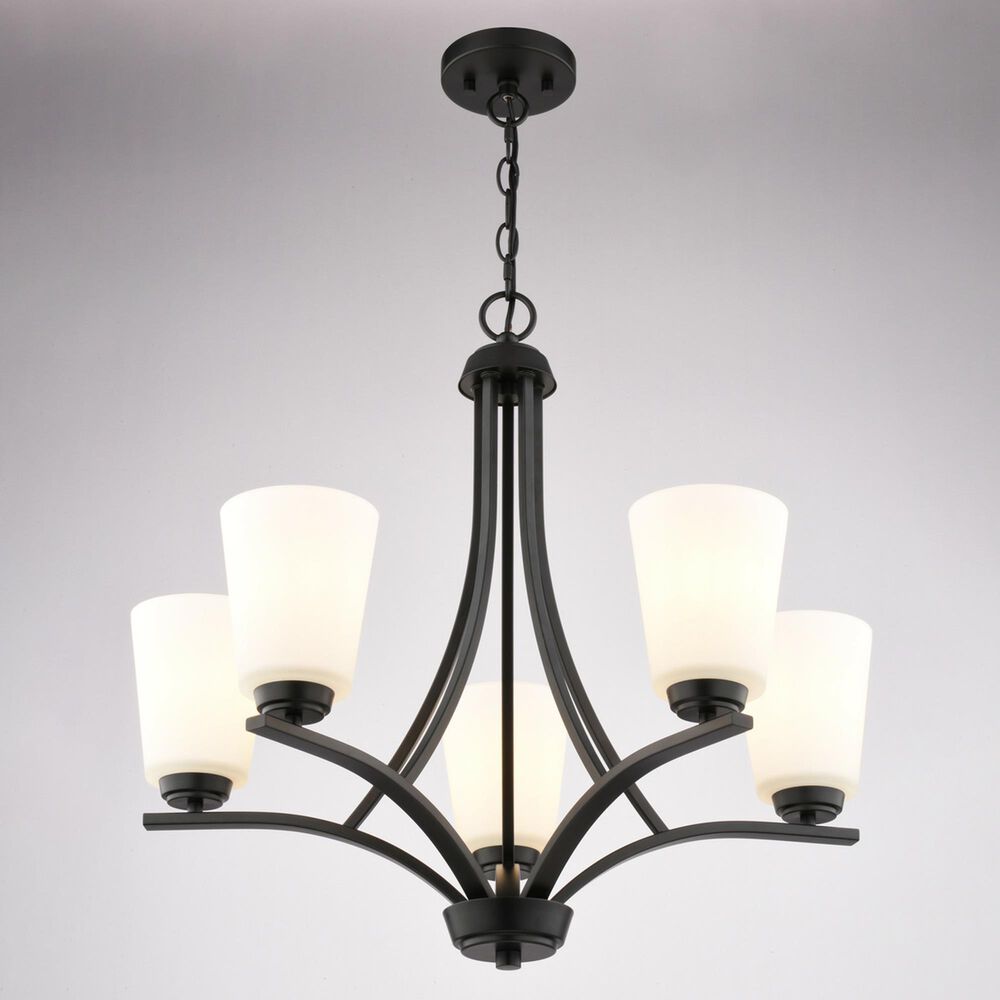 Vaxcel Lighting River Grove 5-Light Chandelier in Matte Black, , large