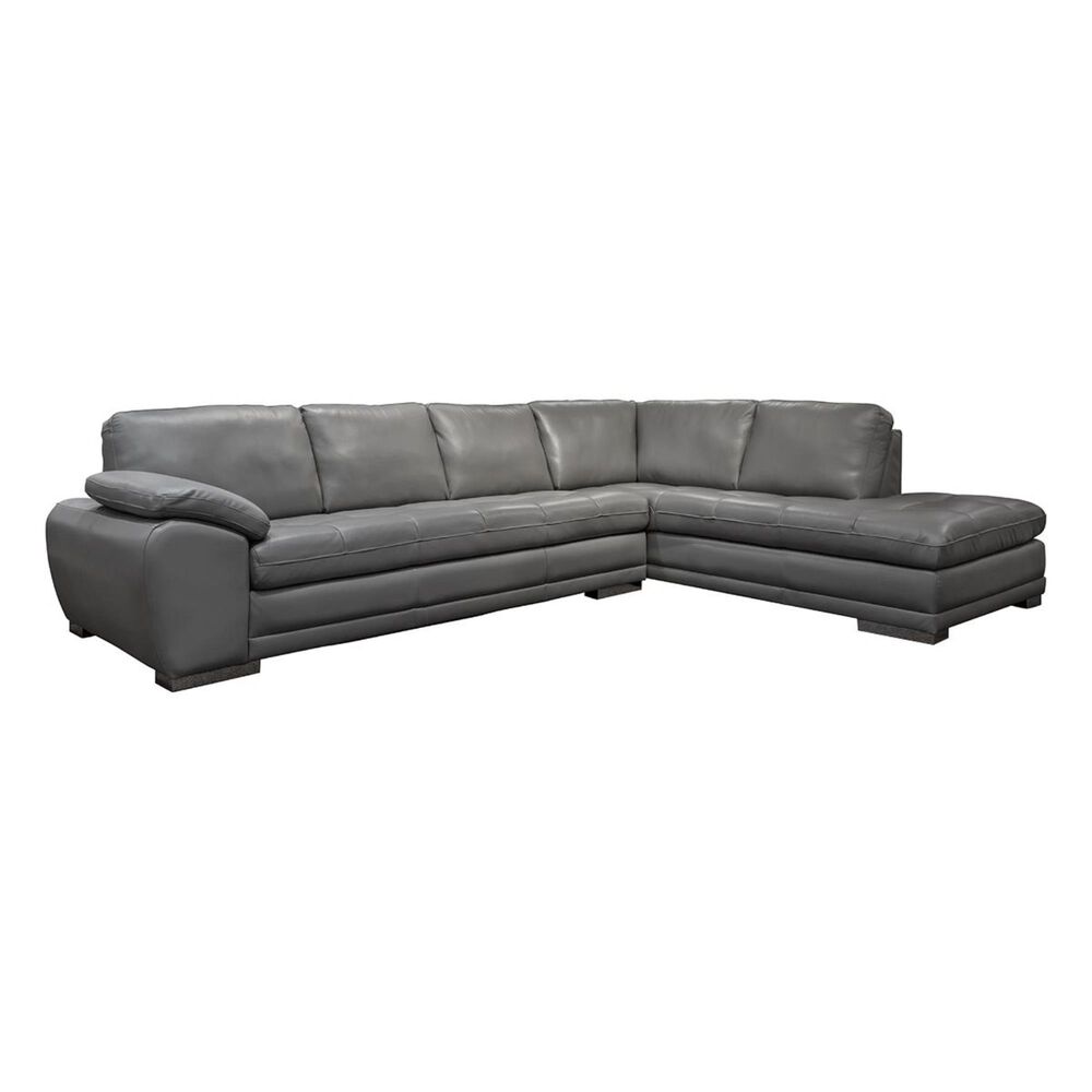 Style Expressions Miami 2-Piece Leather Sectional in Valencia Alloy, , large