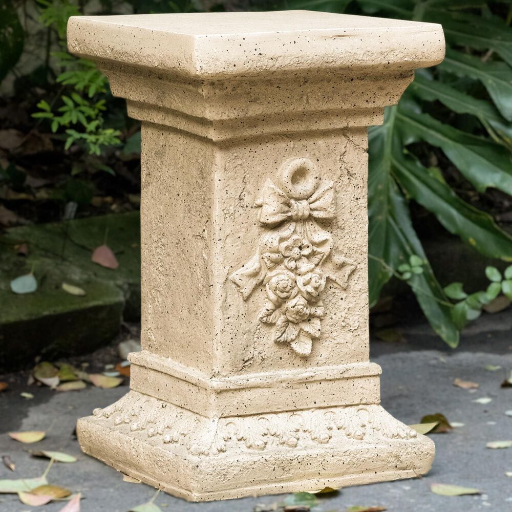 Hearth and Haven Outdoor Pedestal Column Plant Stand in Sand, , large