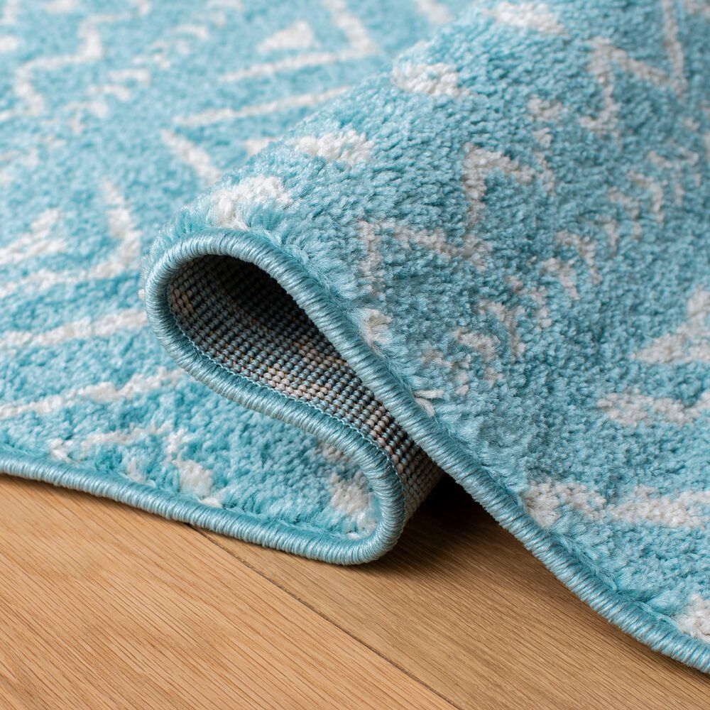 Safavieh Tulum Transitional 6&#39; x 9&#39; Turquoise and Ivory Area Rug, , large
