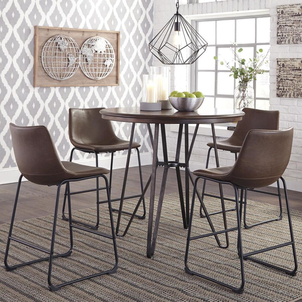 Signature Design by Ashley Centiar 5-Piece Counter Height Dining Set in Two-Tone Brown, , large