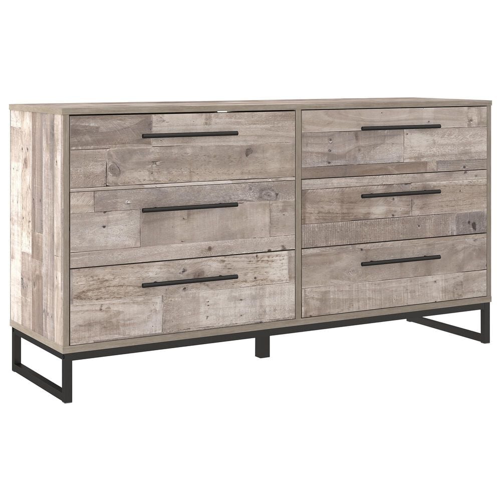 Ashley Neilsville 6-Drawer Dresser in Whitewash and Dark Pewter, , large
