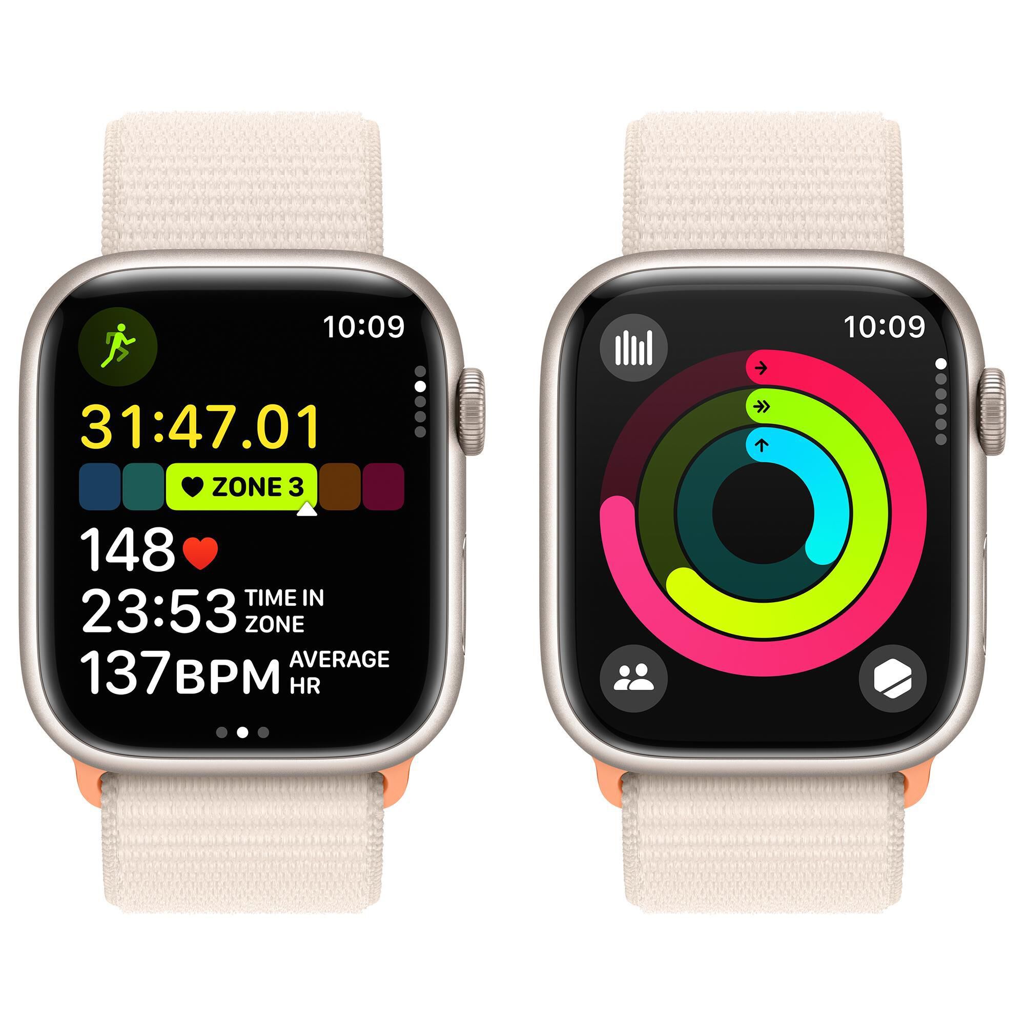 Apple Watch Series 9 GPS 45mm Starlight Aluminum Case with