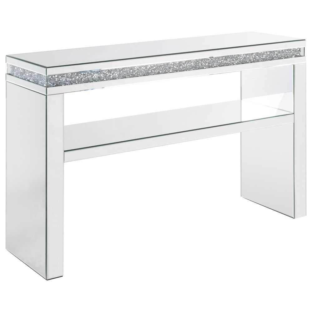 Gunnison Co. Noralie Sofa Table in Faux Diamond and Mirror, , large