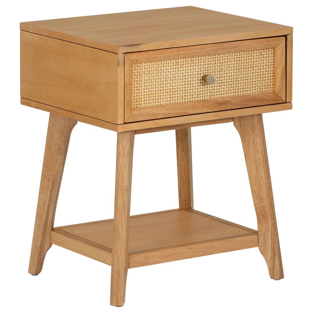 Linon Home Decor Catlett Side Table Nightstand in Natural, , large