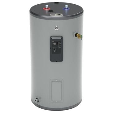 GE Appliances 30-Gallon Smart Short Electric Water Heater with Plastic Drain Valve in Gray, , large