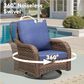 Hearth and Haven 3-Piece Outdoor Bistro Set with Swivel Gliders Rocker in Blue, , large