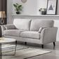 HOMLUX 77"W Woven Fabric Sofa with Pocket Coil Seating, Solid Wood Legs in Light Grey, , large