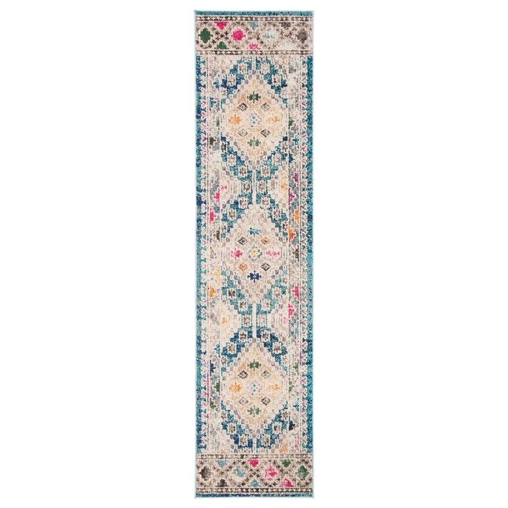 Safavieh Madison MAD418N 2"2" x 6" Dark Blue and Yellow Runner, , large