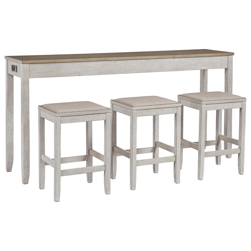 Signature Design by Ashley Skempton 4-Piece Counter Height Table Set in Beige, , large