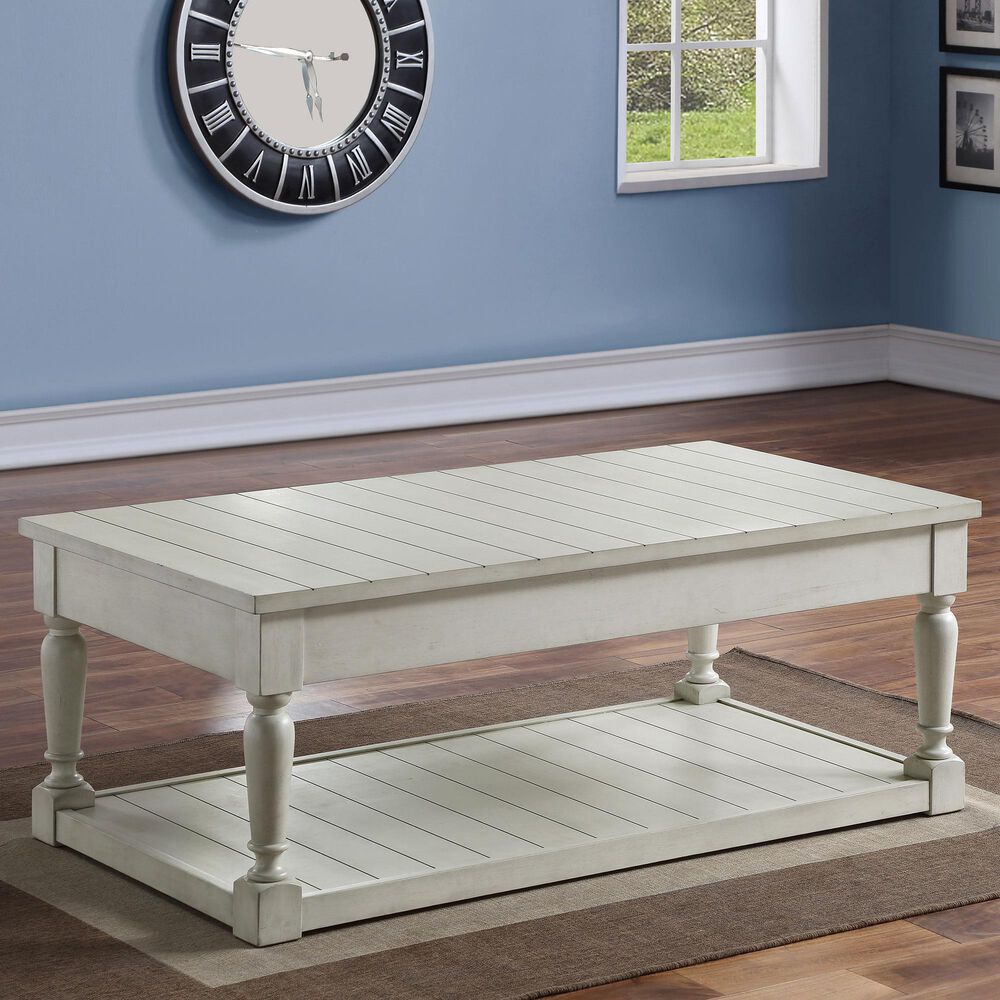 Steve Silver Furniture Hemingway Lift Top Coffee Table in Alabaster, , large