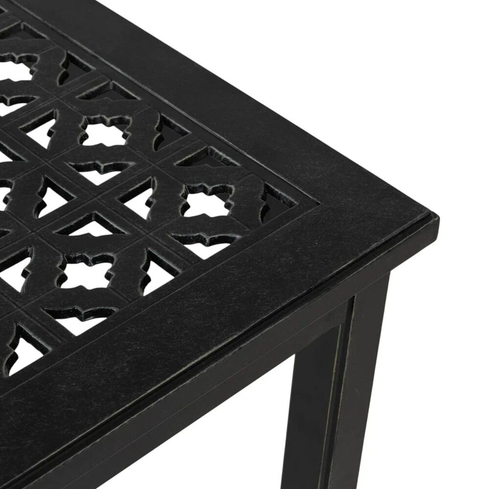 GatherCraft Lucia Patio Square End Table in Black, , large