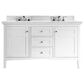James Martin Vanities Palisades 60" Double Bathroom Vanity in Bright White with 3 cm Ethereal Noctis Quartz Top and Rectangular Sinks, , large