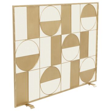 Maple and Jade 40" x 32" Fireplace Screen in Black and Gold, , large