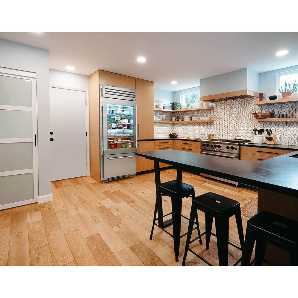 True Residential 22.6 Cu. Ft. Bottom Freezer Refrigerator with Right Hinge and Glass Door in Stainless Steel, , large