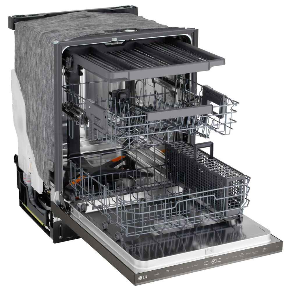 LG 24" Built-In Pocket Handle Dishwasher with SteamAssist in Black Stainless Steel, , large