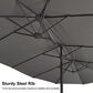 HOMLUX 15" Outdoor Double-Sided Market Umbrella with Base in Grey, , large