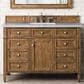 James Martin Vanities Brittany 48" Single Bathroom Vanity in Saddle Brown with 3 cm Arctic Fall Solid Surface Top and Rectangular Sink, , large