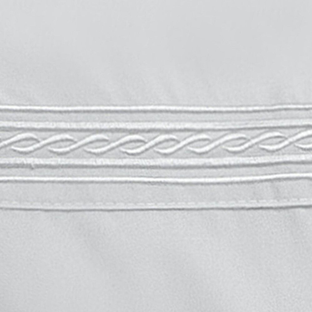 4-Piece Queen Solid Embroidered Sheet Set in Silver, , large