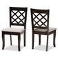 Baxton Studio Verner Side Chair with Grey Cushion in Dark Brown (Set of 2), , large