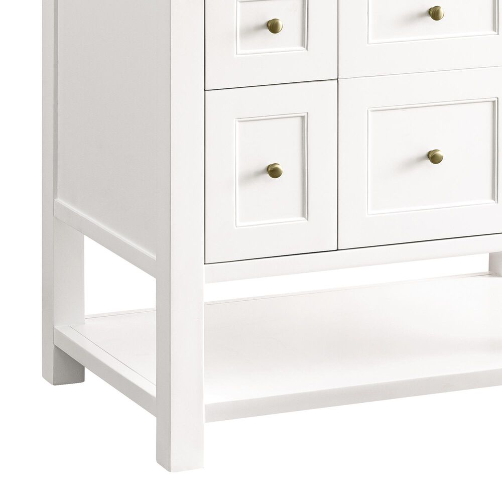 James Martin Vanities Breckenridge 36&quot; Single Bathroom Vanity in Bright White with 3 cm Parisien Bleu Quartz Top and Rectangular Sink, , large