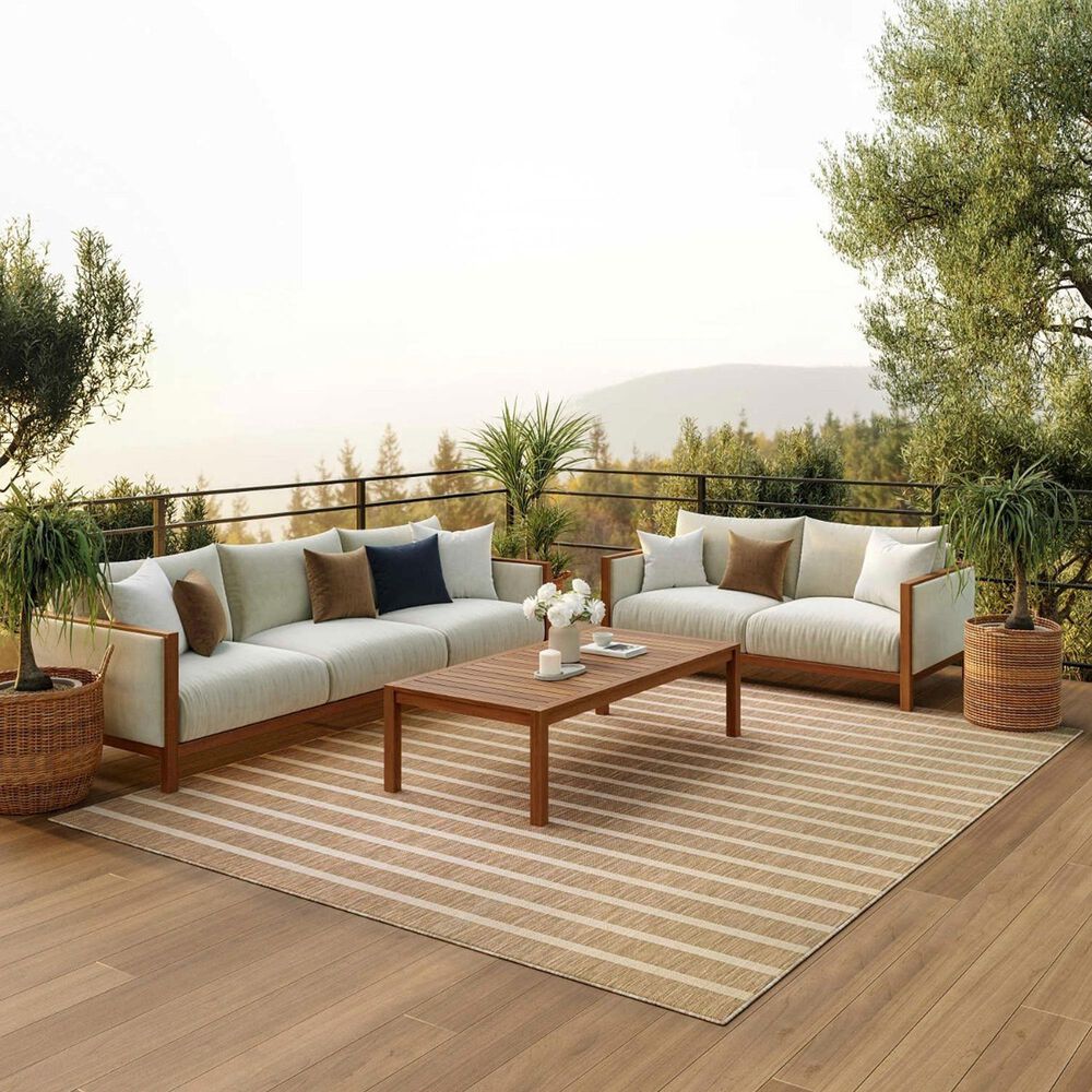 Nourison Positano POS03 Beige and Ivory 8&#39; x 10&#39; Indoor/Outdoor Area Rug, , large