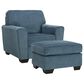 Ashley Cashton Chair and Ottoman in Blue, , large