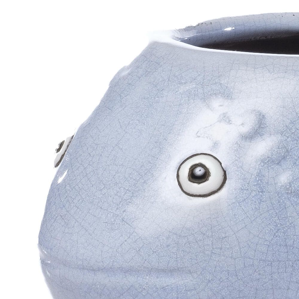 Alfresco Home Ceramic Placid Fish Pot in Blue, , large