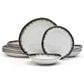 Lifetime Brands Cole 12-Piece Dinnerware Set in Cream, Brown and Blue, , large