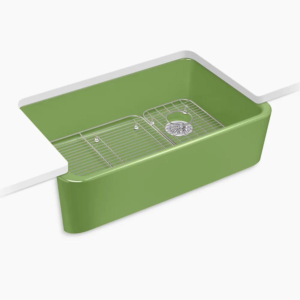Kohler Ironridge 34" Undermount Single-Bowl Farmhouse Kitchen Sinks in Fresh Green, , large
