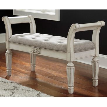 Signature Design by Ashley Realyn Accent Bench in Antique White, , large
