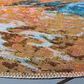Safavieh Barbados Tropical Sunset 6"6" Round Gold and Blue Indoor/Outdoor Area Rug, , large